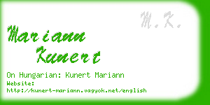 mariann kunert business card